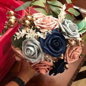 Elegant Floral Bouquets Ling’s Moments Navy and Dusty Rose